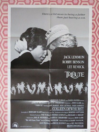 TRIBUTE US ORIGINAL 1 SHEET  POSTER RETRO 1980 JACK LEMMON BOB CLARK