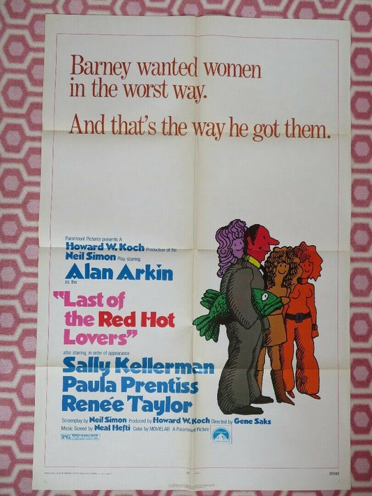 LAST OF THE RED HOT LOVERS 1972 US ONE SHEET POSTER ALAN ARKIN VINTAGE