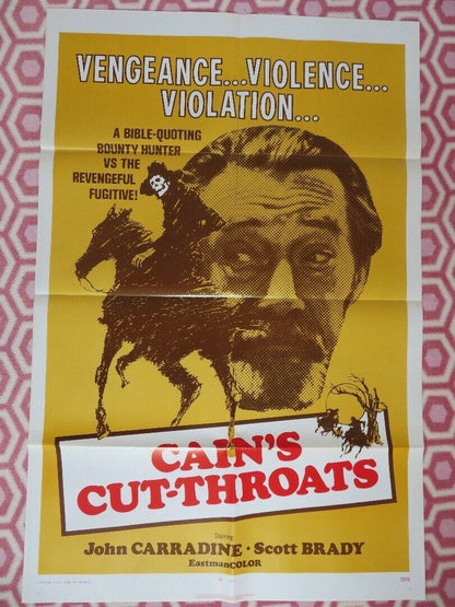 CAINS CUT-THROATS 1971 US ONE SHEET POSTER RARE JOHN CARRADINE CIVIL WAR