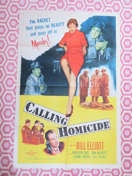 CALLING HOMICIDE US ONE SHEET  POSTER  BILL ELLIOTT LYLE TALBOT 1956