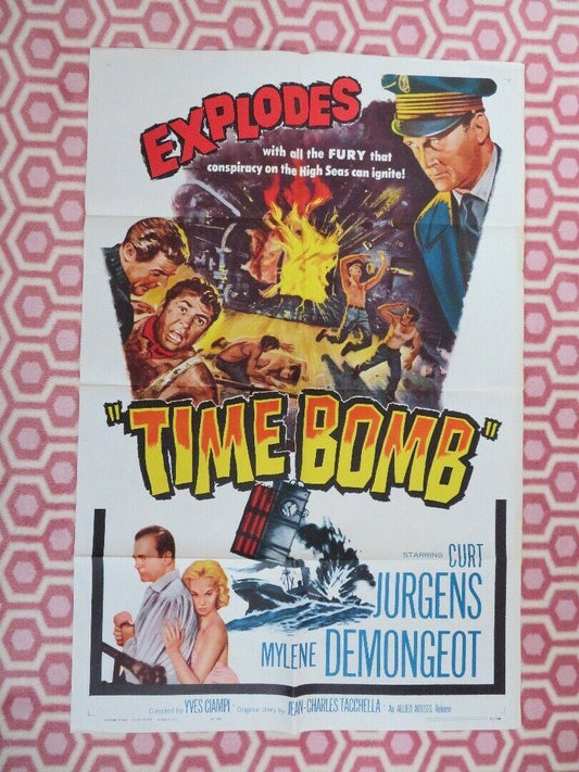 TIME BOMB ONE SHEET POSTER CURT JURGENS MYLENE DEMONGEOT 1961