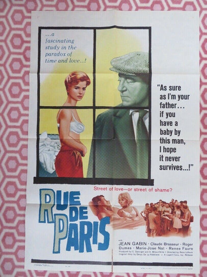 RUE DE PARIS US ONE SHEET  POSTER JEAN GABIN ROGER DUMAS