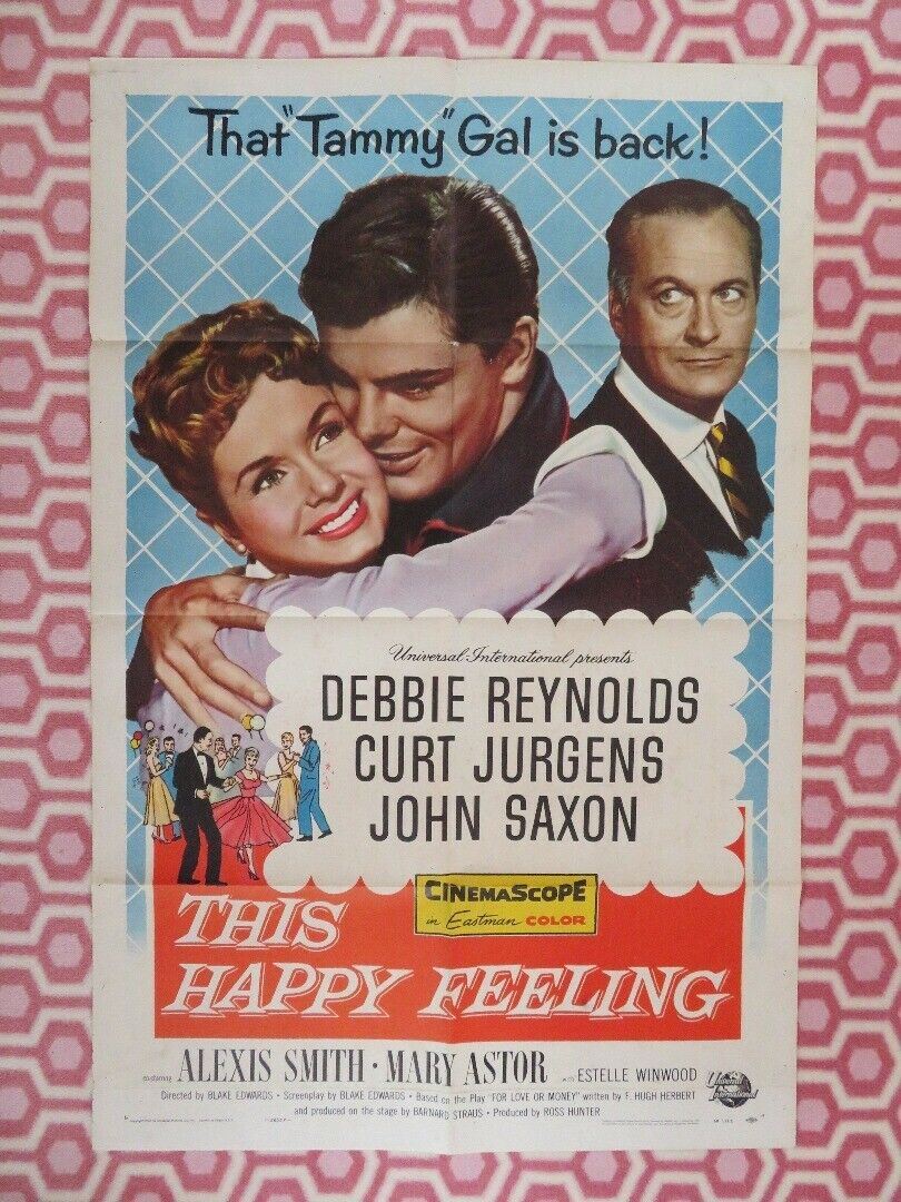 THIS HAPPY FEELING US ONE SHEET POSTER DEBBIE REYNOLDS JOHN SAXON 1958