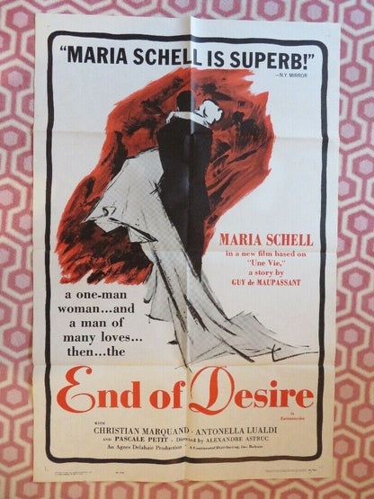 END OF DESIRE ONE SHEET POSTER MARIA SCHELL ALEXANDRE ASTRUL 1962