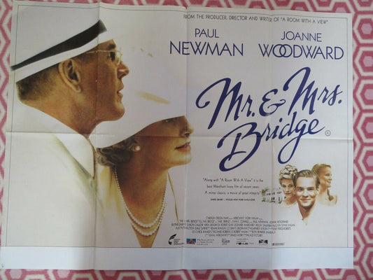 MR & MRS BRIDGE BRITISH QUAD (30" x 40") POSTER PAUL NEWMAN JOANNE WOODWARD 1990