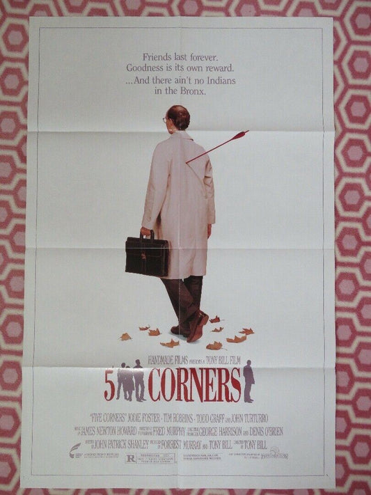 FIVE CORNERS ONE SHEET (27 x 41) POSTER JODIE FOSTER TIM ROBBINS TONY BILL 1987