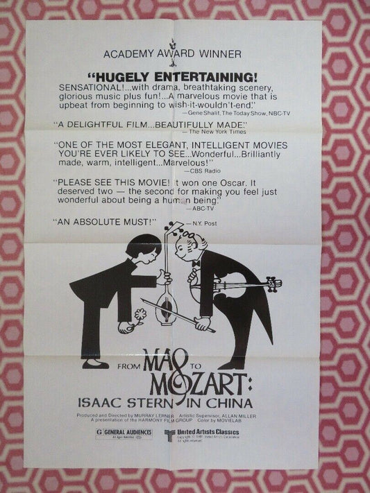 FROM MAO TO MOZARTS: ISSAC STERN IN CHINA ONE SHEET(27 x 41)POSTER MURRAY LERNER