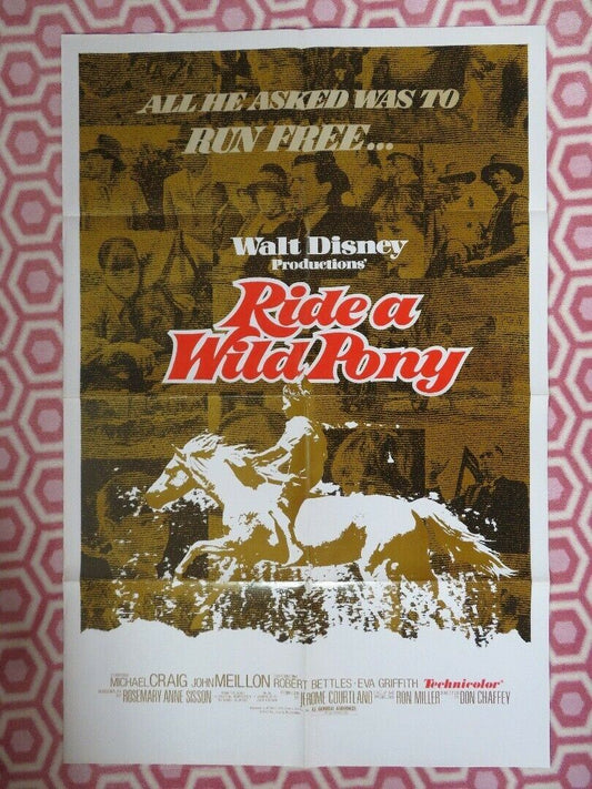 RIDE A WILD PONY US ONE SHEET POSTER  MICHAEL CRAIG DON CHAFFEY DISNEY