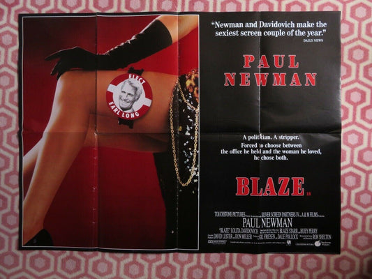 BLAZE BRITISH QUAD (30"x 40") POSTER PAUL NEWMAN LOLITA DAVIDOUICH  BLAZE STARR