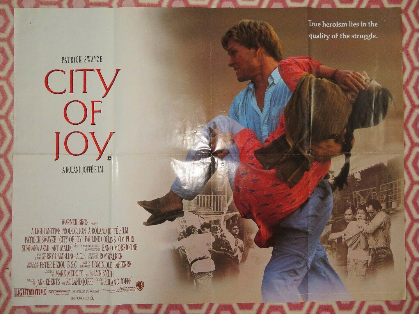 CITY OF JOY BRITISH QUAD (30"x40") POSTER PATRICK SWAYZE ART MALIK 1992