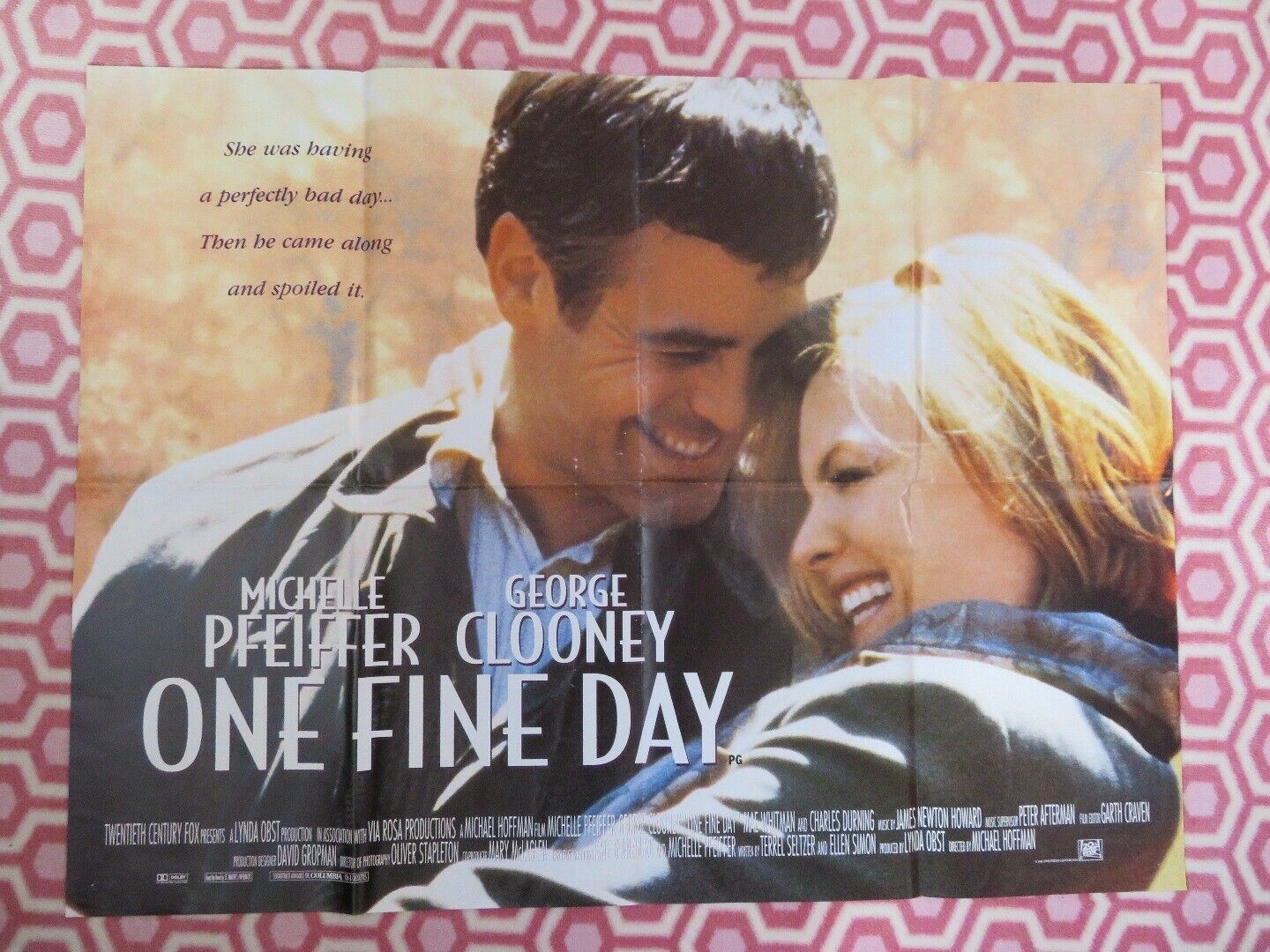 ONE FINE DAY BRITISH QUAD (30 x 40) POSTER GEORGE CLOONEY MICHELLE PFEIFFER 1996