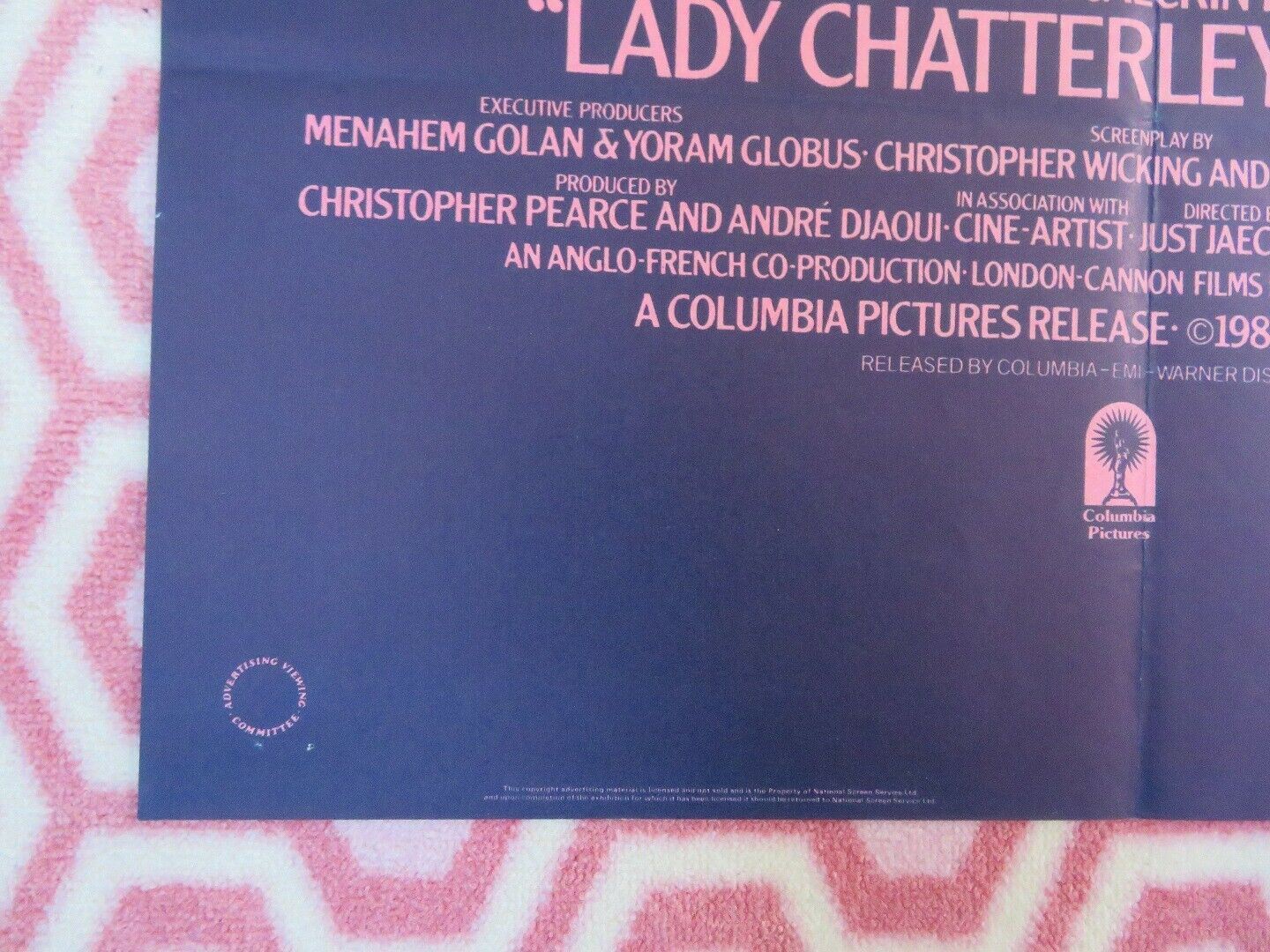 LADY CHATTERLEY'S LOVER BRITISH QUAD (30"x 40") POSTER SYLVIA KRISTEL 1981