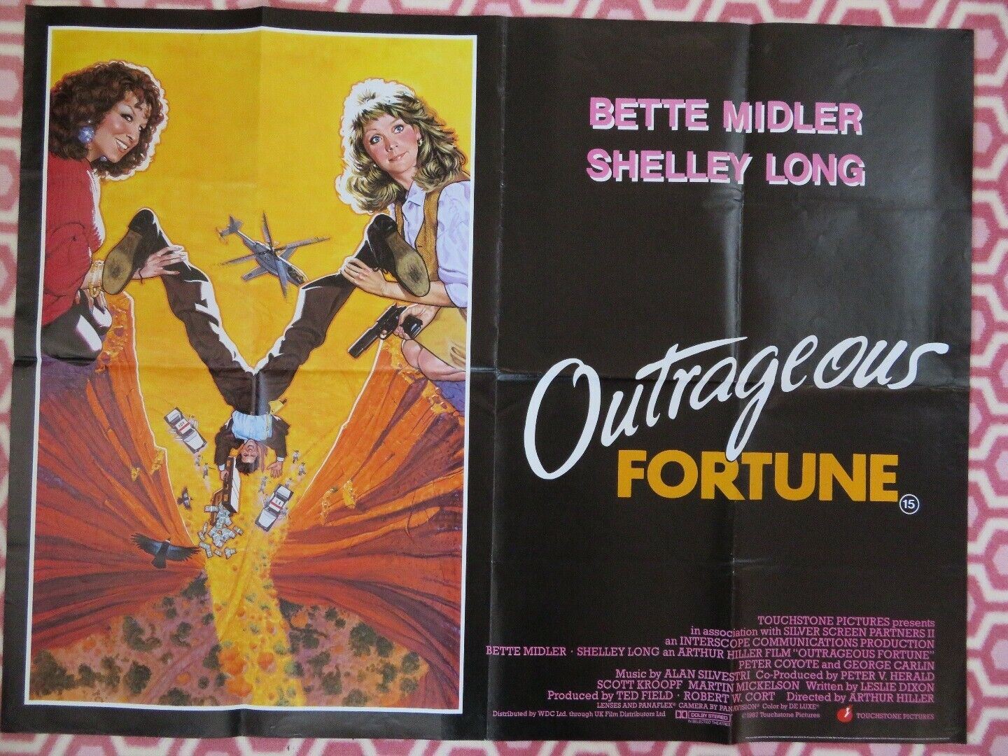 OUTRAGEOUS FORTUNE BRITISH QUAD (30"x"40) POSTER BETTE MIDLER SHELLEY LONG 1987