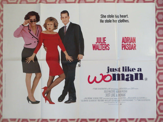 JUST LIKE A WOMAN BRITISH QUAD (30"x40") POSTER JULIA WALTERS ADRIAN PASDAR 1992