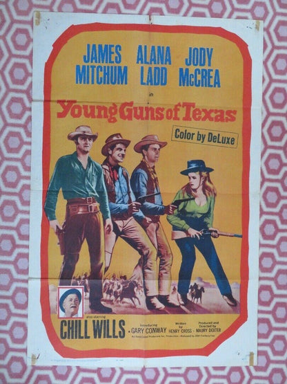 YOUNG GUNS OF TEXAS US ONE SHEET (27 x 41) POSTER JAMES MITCHUM ALANA LADD 1962