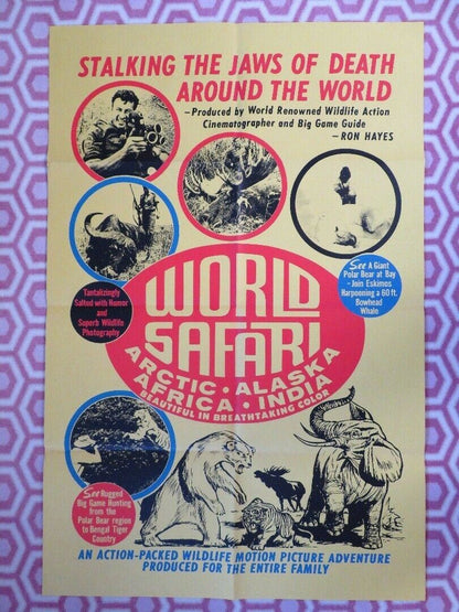 WORLD SAFARI US ONE SHEET POSTER RON HAYES FOOTAGE BIG GAME HUNTING