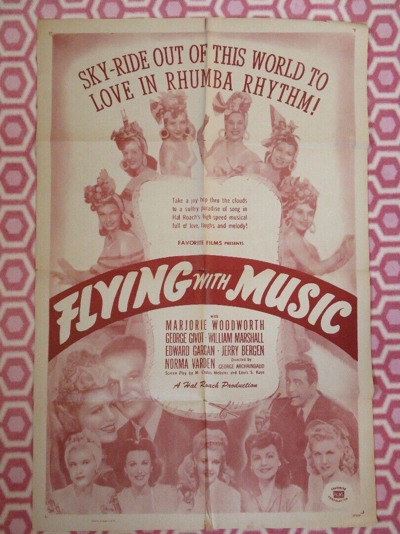 FLYING WITH MUSIC US ONE SHEET POSTER GEORGE GIVOT MARJORIE WOODWORTH