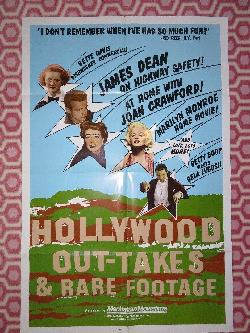 HOLLYWOOD OUT-TAKES AND RARE FOOTAGE US ONE SHEET POSTER JAMES DEAN  1983