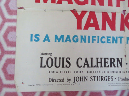 THE MAGNIFICENT YANKEE ONE SHEET POSTER FOLDED LOUIS CALHERN ANN HARDING