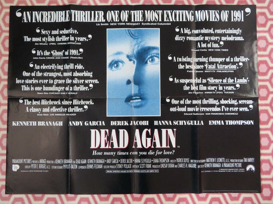 DEAD AGAIN BRITISH QUAD (30"x40") POSTER KENNETH BRANAGH ANDY GARCIA 1991