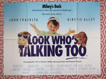 LOOK WHO'S TALKING TOO BRITISH QUAD (30"x40") POSTER JOHN TRAVOLTA KIRSTIE ALLEY