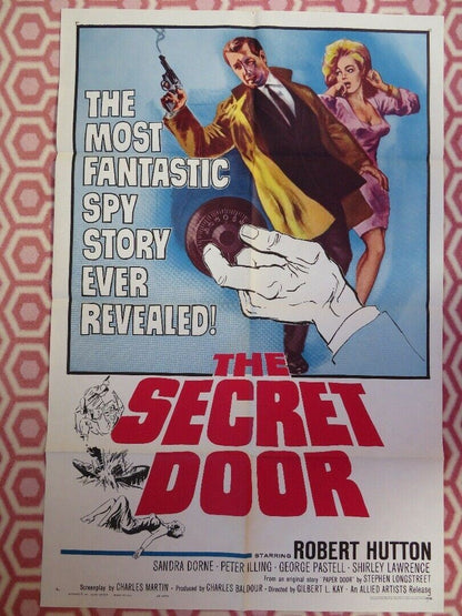 THE SECRET DOOR US ONE SHEET  POSTER ROBERT HUTTON SANDRA DORNE 1964