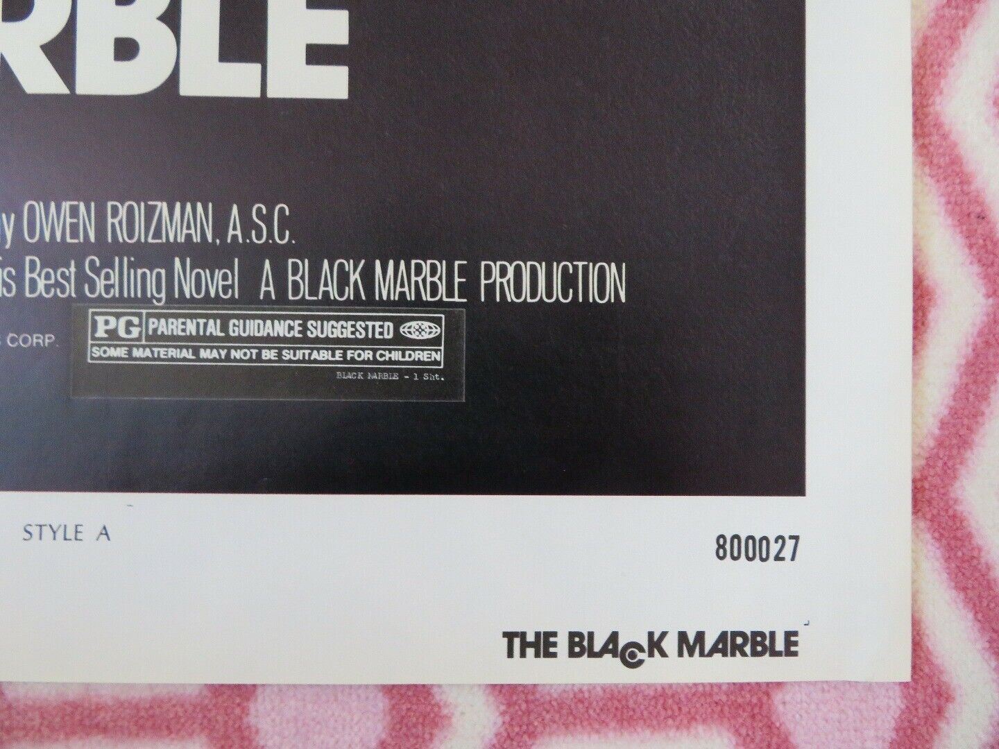 THE BLACK MARBLE US ONE SHEET POSTER HARRY DEAN STANTON1980