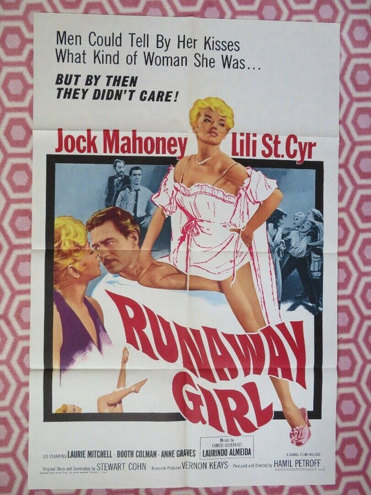 RUNAWAY GIRL US ONE SHEET POSTER JOCK MAHONEY LILI ST.CYR 1965