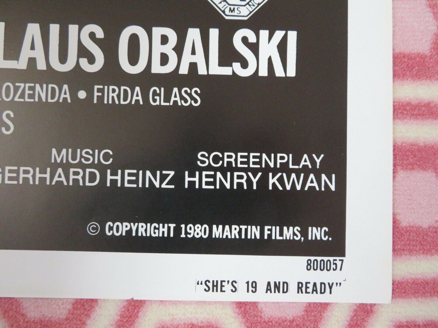 SHE'S 19 AND READY US ONE SHEET POSTER SABINE WOOLIN CLAUS FIELD 1980