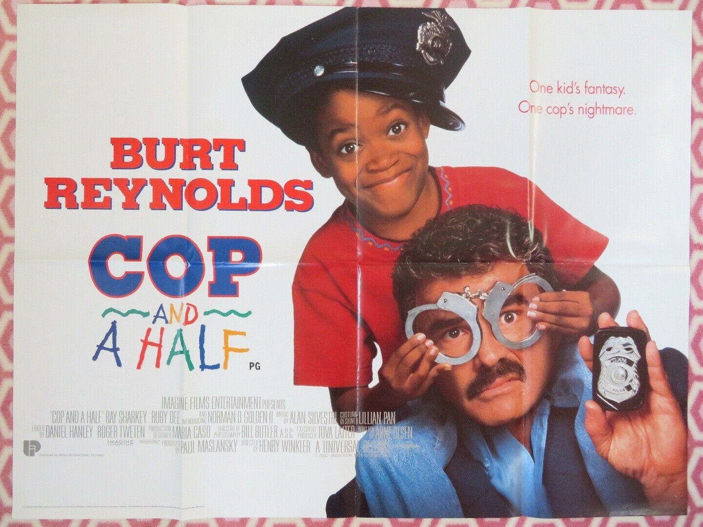 COP AND A HALF BRITISH QUAD (30"x40") POSTER BURT REYNOLDS HENRY WINKLER 1992