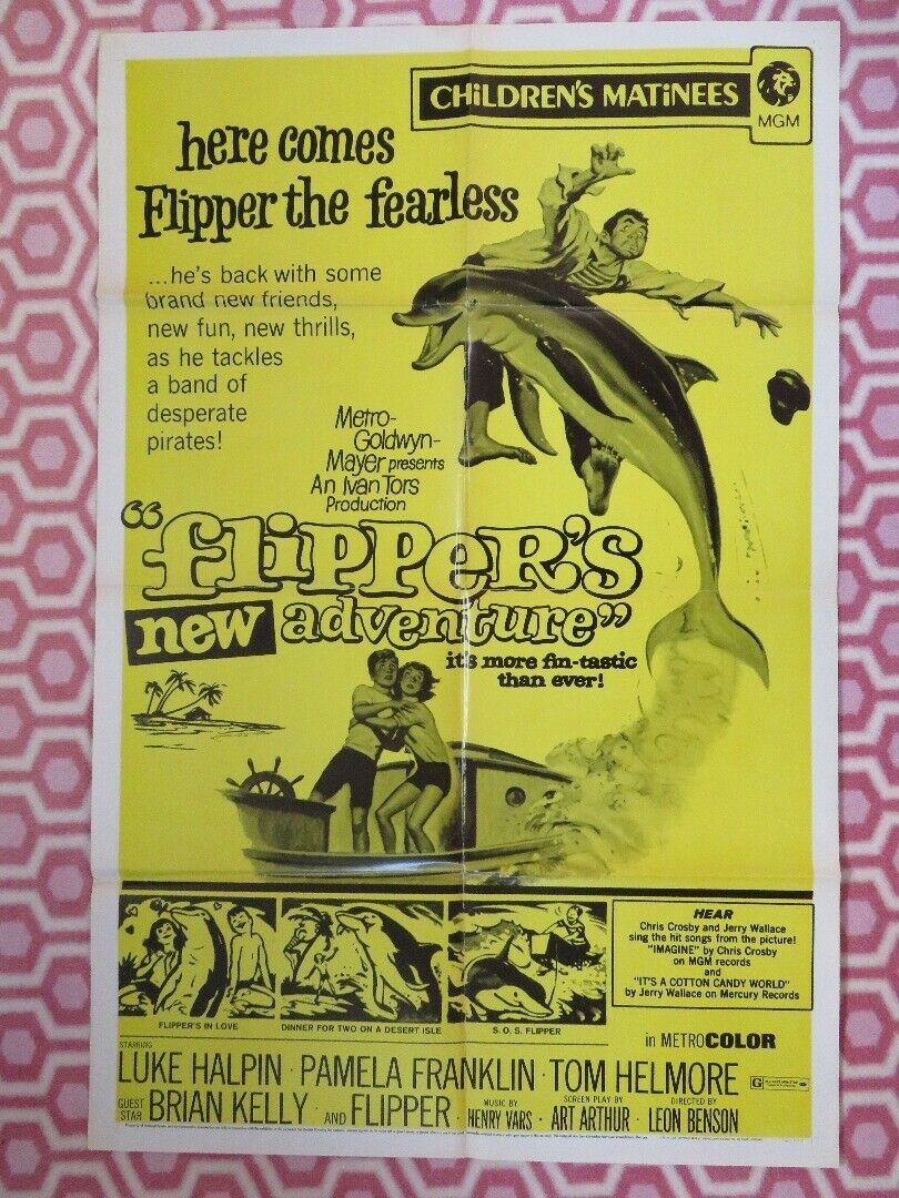 FLIPPER'S NEW ADVENTURE US ONE SHEET POSTER LUKE HALPIN TOM HELMORE