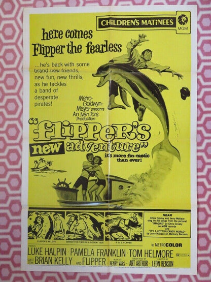 FLIPPER'S NEW ADVENTURE US ONE SHEET POSTER LUKE HALPIN TOM HELMORE