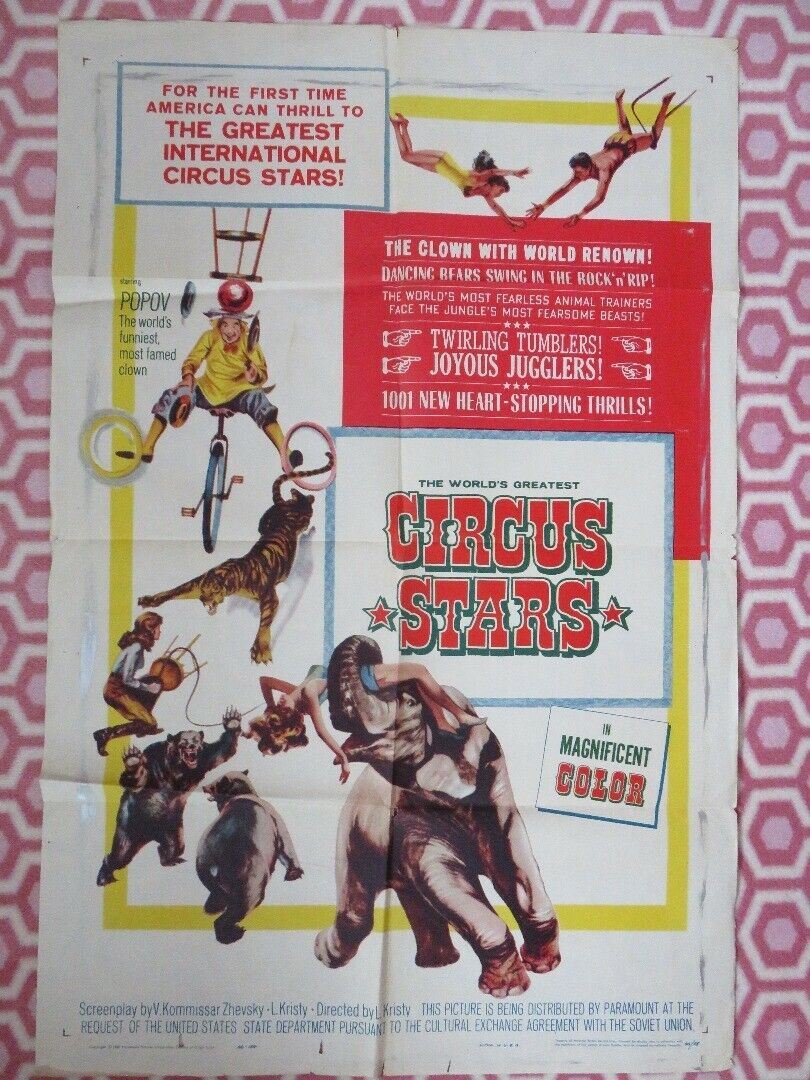 CIRCUS STARS US ONE SHEET POSTER POPPY THE CLOWN L.KRISTY 1960