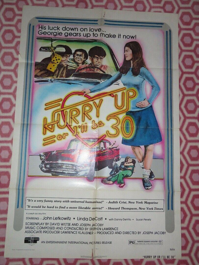 HURRY UP OR I'LL BE 30 US ONE SHEET POSTER DANNY DEVITO LINDA DEROFF