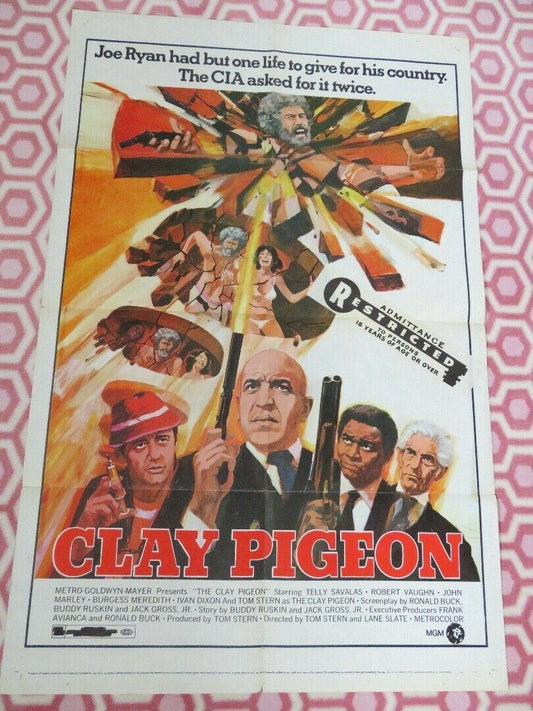 CLAY PIGEON US ONE SHEET POSTER TELLY SAVALAS ROBERT VAUGHN TOM STERN