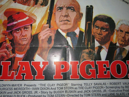 CLAY PIGEON US ONE SHEET POSTER TELLY SAVALAS ROBERT VAUGHN TOM STERN