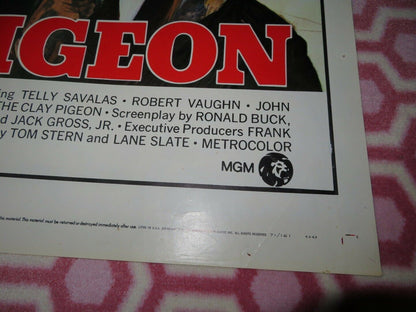 CLAY PIGEON US ONE SHEET POSTER TELLY SAVALAS ROBERT VAUGHN TOM STERN