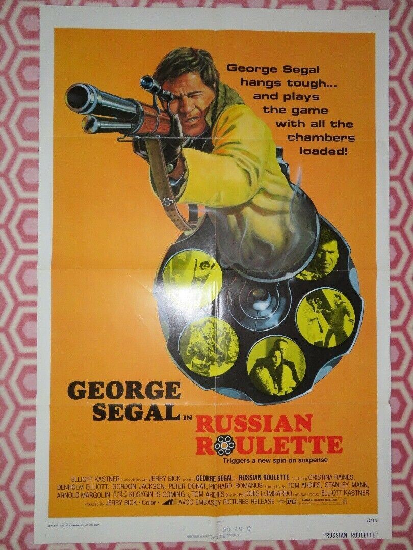 RUSSIAN ROULETTE US ONE SHEET POSTER GEORGE SEGAL CHRISTINA RAINES