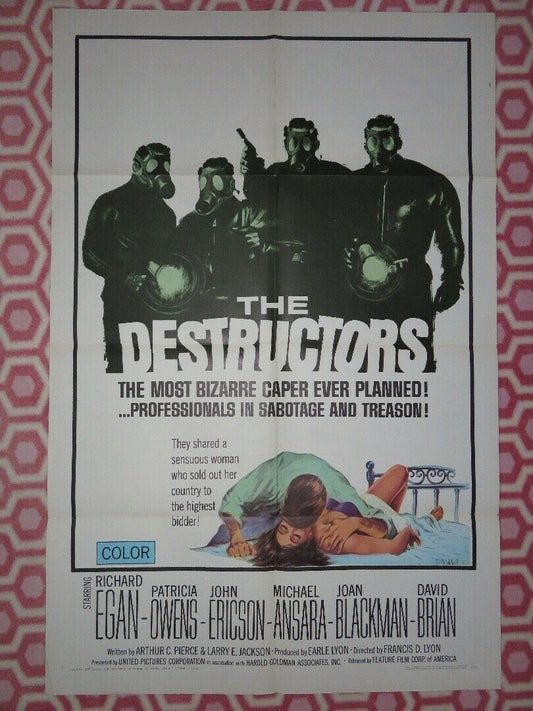 THE DESTRUCTORS US ONE SHEET POSTER RICHARD EGAN PATRICIA OWNES 1967