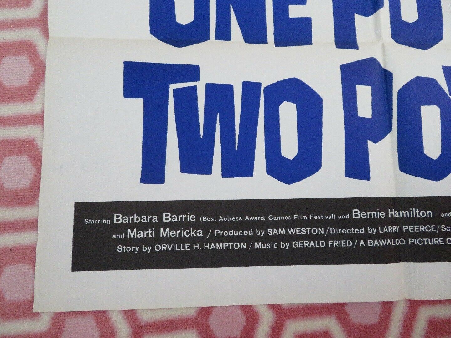 ONE POTATO, TWO POTATO US ONE SHEET (27"x 41") POSTER BARBARA BARRIE 1964