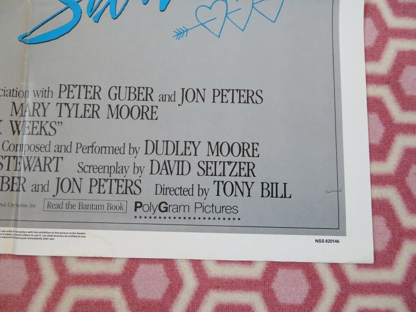 SIX WEEKS US ONE SHEET POSTER DUDLEY MOORE MARY TYLER MOORE 1982