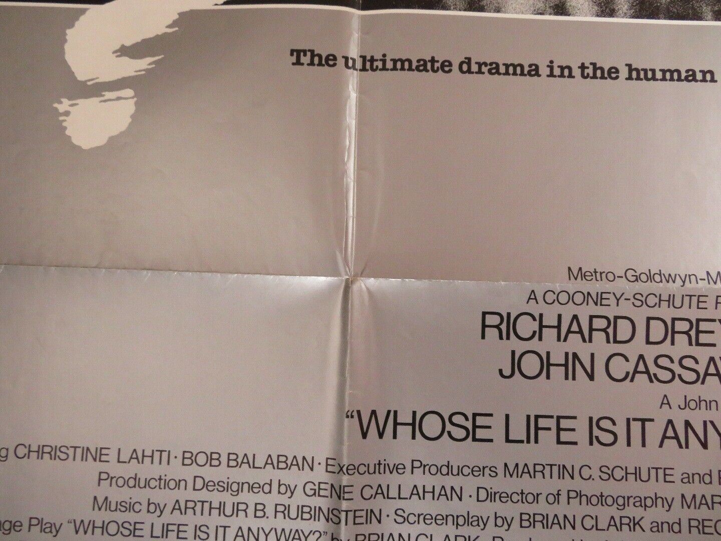 WHOSE LIFE IS IT ANYWAY? US ONE SHEET POSTER RICHARD DREYFUSS BADHAM