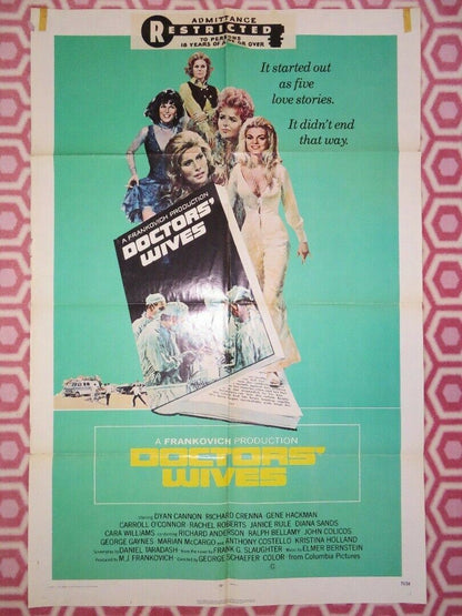 DOCTORS' WIVES US ONE SHEET POSTER DYAN CANNON GENE HACKMAN 1971