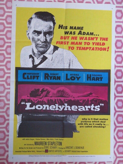 LONELYHEARTS US ONE SHEET POSTER MONTGOMERY CLIFF ROBERT RYAN 1959