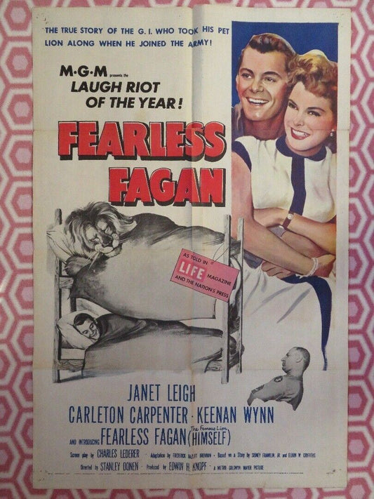 FEARLESS FAGAN US ONE SHEET POSTER LION JANET LEIGH 1952