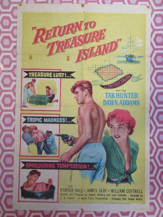 RETURN TO TREASURE ISLAND US ONE SHEET POSTER 1954 TAB HUNTER