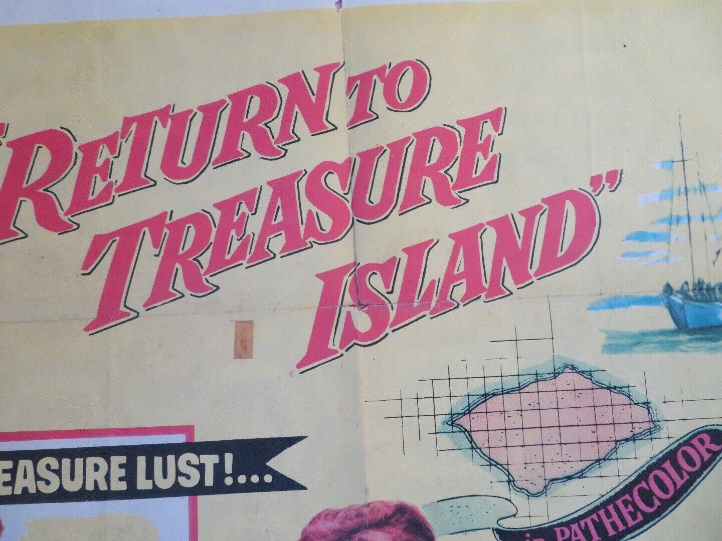 RETURN TO TREASURE ISLAND US ONE SHEET POSTER 1954 TAB HUNTER