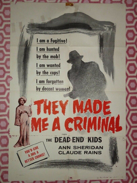 THEY MADE ME A CRIMINAL US ONE SHEET POSTER THE DEAD END KIDS R1956