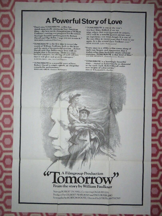 TOMORROW US ONE SHEET POSTER ROBERT DUVALL OLGA BELLIN FAULKNER 1972