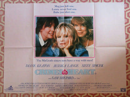 CRIMES OF THE HEART BRITISH QUAD (30"x 40") POSTER DIANE KEATON JESSICA LANGE